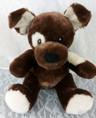 Build A Bear Puppy Dog Dark Brown Cream BABW 15'' Plush Stuffed Animal Toy