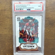 2025 Panini Donruss Optic Uptown White Pandora /25 Deion Sanders #7 PSA 9 49ers