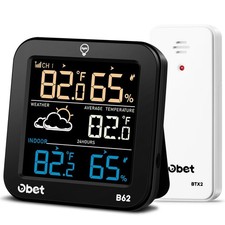 Indoor Outdoor Thermometer Wireless Weather Station with 500FT Range Sensor a...