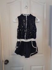 Weissman MC Romper Sequin Top With Nylon Bottom. Bust 30"/small. .b62