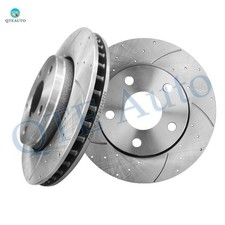 Front 302mm Drilled Slotted Brake Disc Rotors For 2018 Jeep Wrangler JK