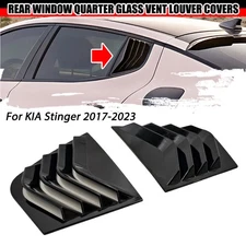 For 17-23 KIA Stinger Gloss Black Rear Window Quarter Duct Louver Vent Covers