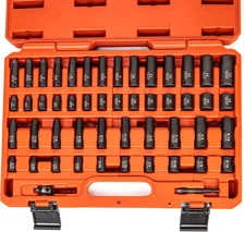 NEIKO 02436A 1/4 Drive Impact Socket Set 50 Piece Metric & Standard, 50 