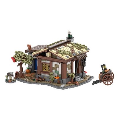 Medieval Hut Modular Villagers' House Model with Interior 1333 Pieces MOC Build