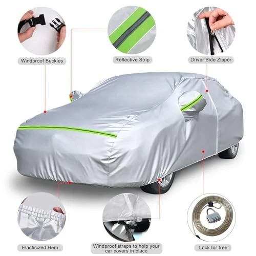 For Kia Forte 2009-2025 Waterproof Car Cover 6 Layers All Weather with Zipper Do Foto 2 de 4