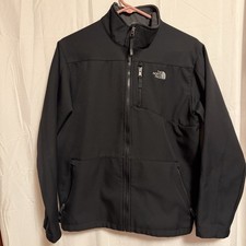 The North Face  boys XL (18/20) Black Softshell Hooded Windproof Jacket Full Zip