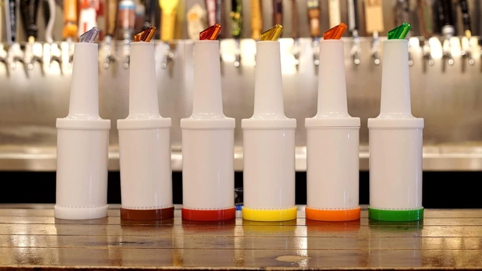 Winco Juego de 6 - Flow-N-Stow Jugo de Frutas y Licor Barra Verter Multicolor Foto 3 de 4