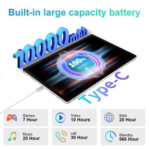 2025 Tablet 11 Inch Screen 2K Tablet Octa-Core 2.0 GHz,16GB RAM+256GB ROM+TF ... - Picture 5 of 7