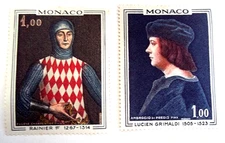 Monaco stamps Scott#674-675- Princes of Monaco 1967 MNH - FREE ship