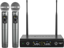 Phenyx Pro Wireless Microphone System, Metal Wireless Mic Set, Handheld Cordless