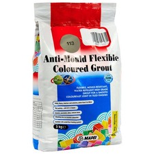 1x Mapei Anti-Mould Flexible Grey 113 Coloured Tile Grout 5kg - OUT OF DATE