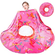 Tortilla Blanket, Double Sided Giant Food Blanket Round Funny Throw Wrap Pin...