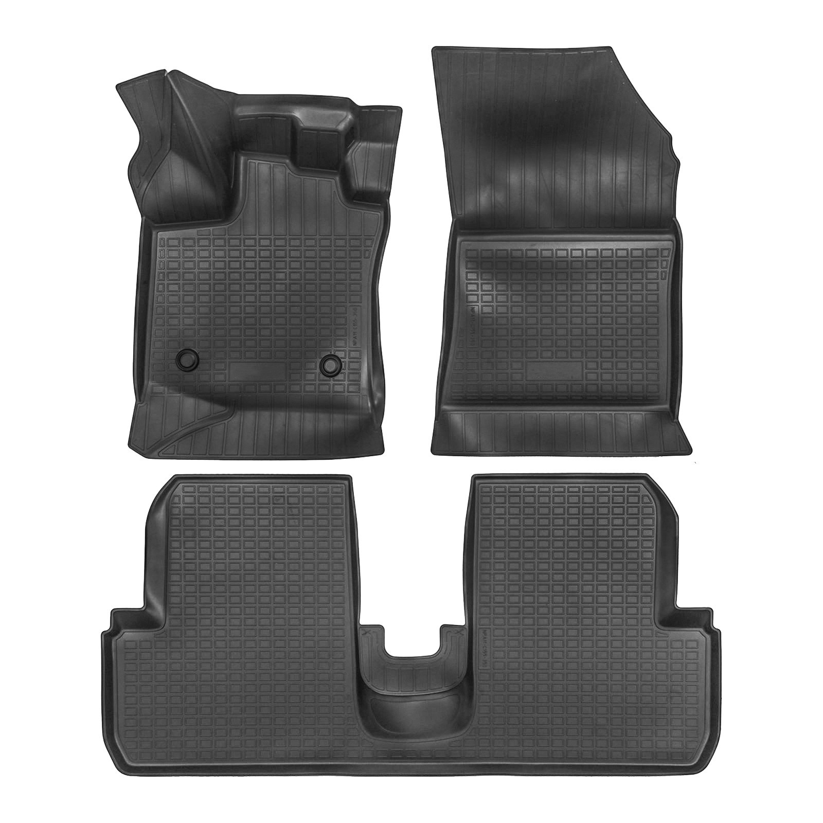 Tapis de sol caoutchouc 3D premium pour monospace Dacia Lodgy 2012