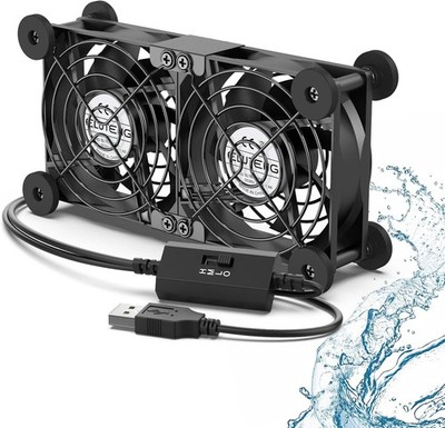 ELUTENG Dual Cooling Fan - Whisper Quiet 80mm USB With 3 Adjustable High 