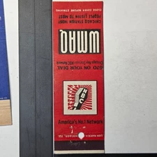 WMAQ Chicago NBC Network Vintage Radio Station Matchbook