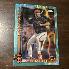 Aqua Refractor #/199- 2025 Topps Chrome #242- Justin Verlander Sp