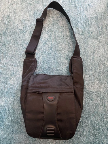 TUMI Shoulder Bag Flap Polyester Black