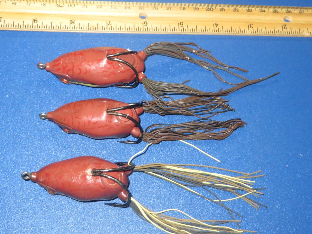 Lot of 3 SPRO Dean Rojas Bronzeye Frog Topwater Lures - Brown - Image 2