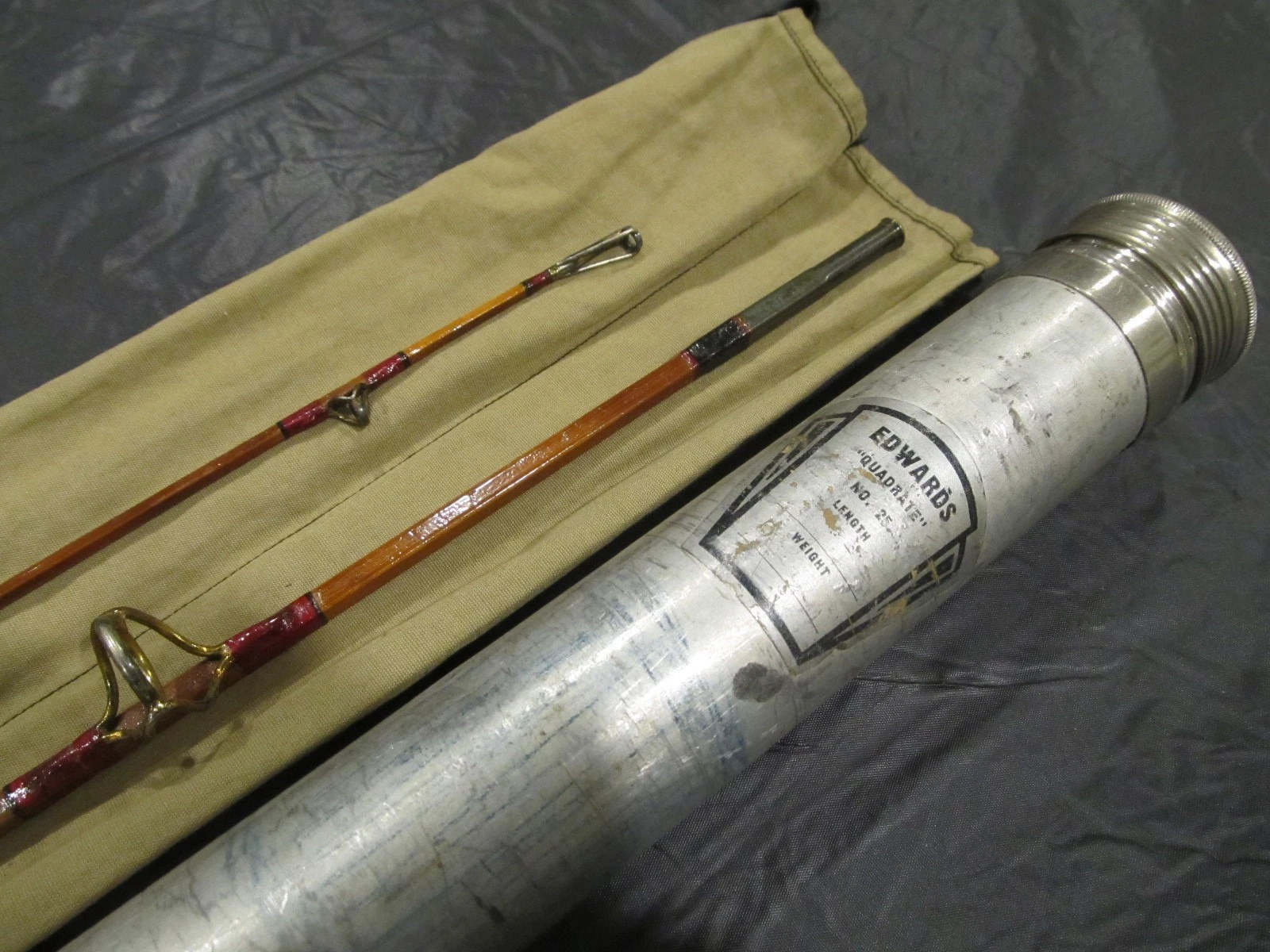 ~ Vintage Edwards Quadrate #400, Bamboo Spinning Fishing Rod ~