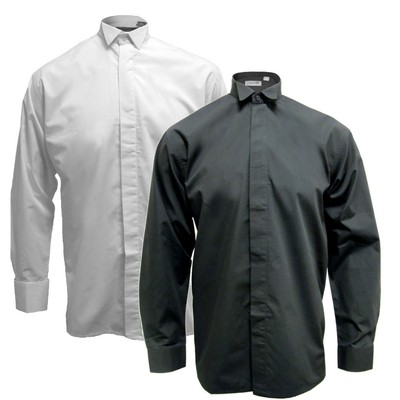 black wing collar dress shirt