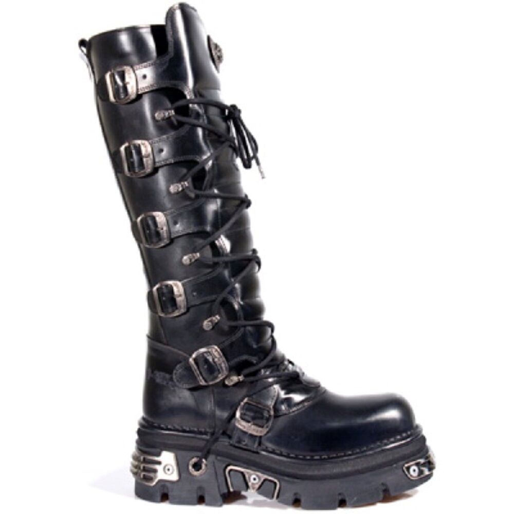 New Rock 272-S1 metallisch schwarz Gotik kniehoch Reißverschluss Stiefel New Rock 272-S1 metallisch schwarz Gotik kniehoch Reißverschluss Stiefel