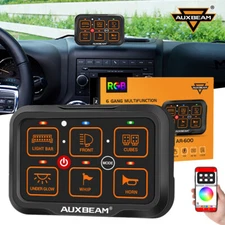 AUXBEAM RGB 6 Gang Switch Panel bluetooth APP Control FOR GMC Sierra 1500 14-18