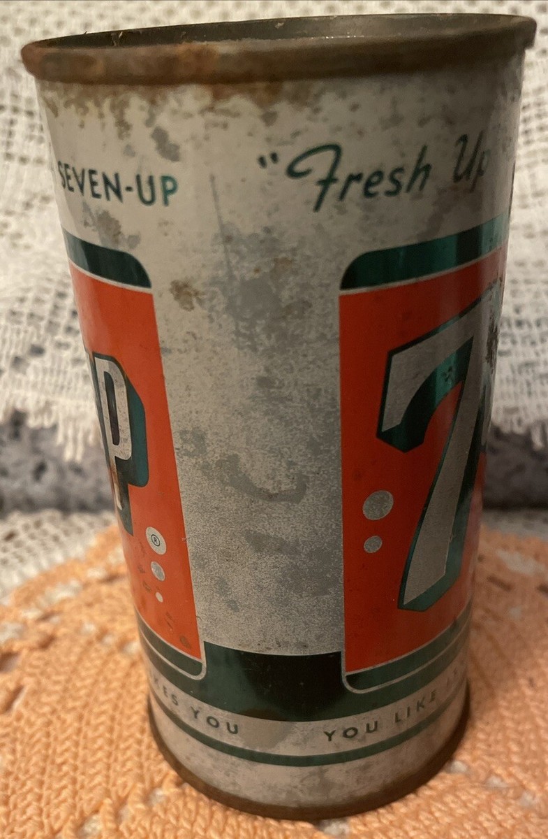 Vintage Japan JAS 7 Up Tall Soda Pop Can Pull Tab OPEN EMPTY