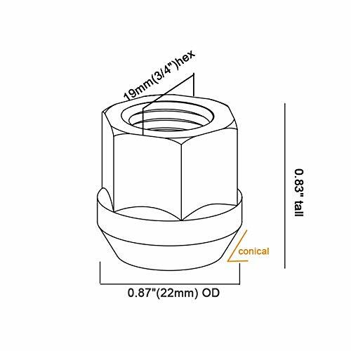 20-Pack Open End Lug Nuts 12x1.25 - For Nissan 350Z, 370Z, GTR, Altima, Maxima & More