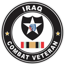 2nd Infantry Division Iraq Combat Veteran Bumper Sticker Military Vinyl 5"