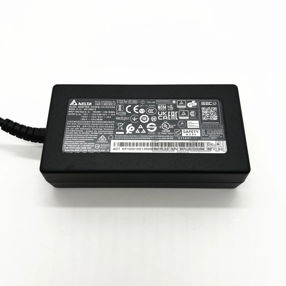 Cargador Portátil Acer ADP-100XB B Original 100W S3 GO16 N23J2 Adaptador de Corriente TIPO-C Foto 2 de 4