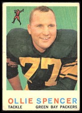 1959 Topps Ollie Spencer # 129 RC Wrinkle Green Bay Packers 6GG