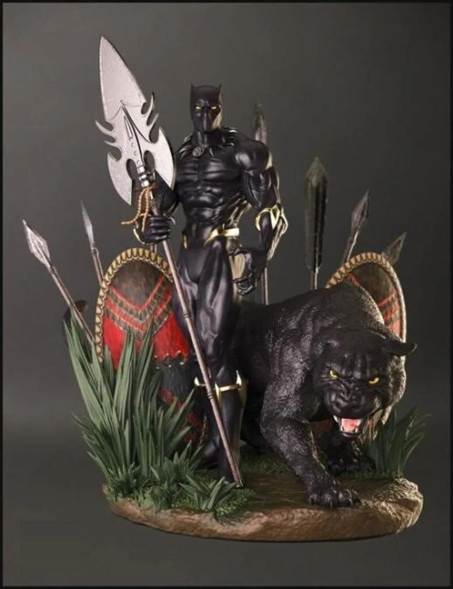 Black Panther Diorama Resin Sculpture Statue Model Kit Unpainted