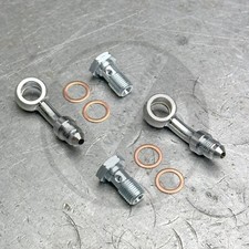 2 Steel Banjo Bolt Extension Fittings M10 x 1.0 (Metric 10mm) to 3AN 45 Degree