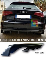 DIFFUSORE AUDI A3 8V SPORTBACK 12-16 SOTTO PARAURTI POSTERIORE RS3 NERO LUCIDO -