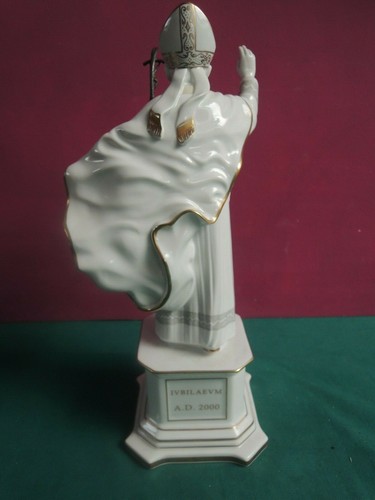L68*-GINORI - GIOVANNI PAOLO II -CERAMICA + BOX - ANNO DOMINI 2000- BIANCO CROCE - Foto 4 di 12
