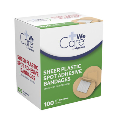 Long-Lasting Adhesive, Sterile Premium-Quality Spot Sheer Bandage 7/8'', 100/Box