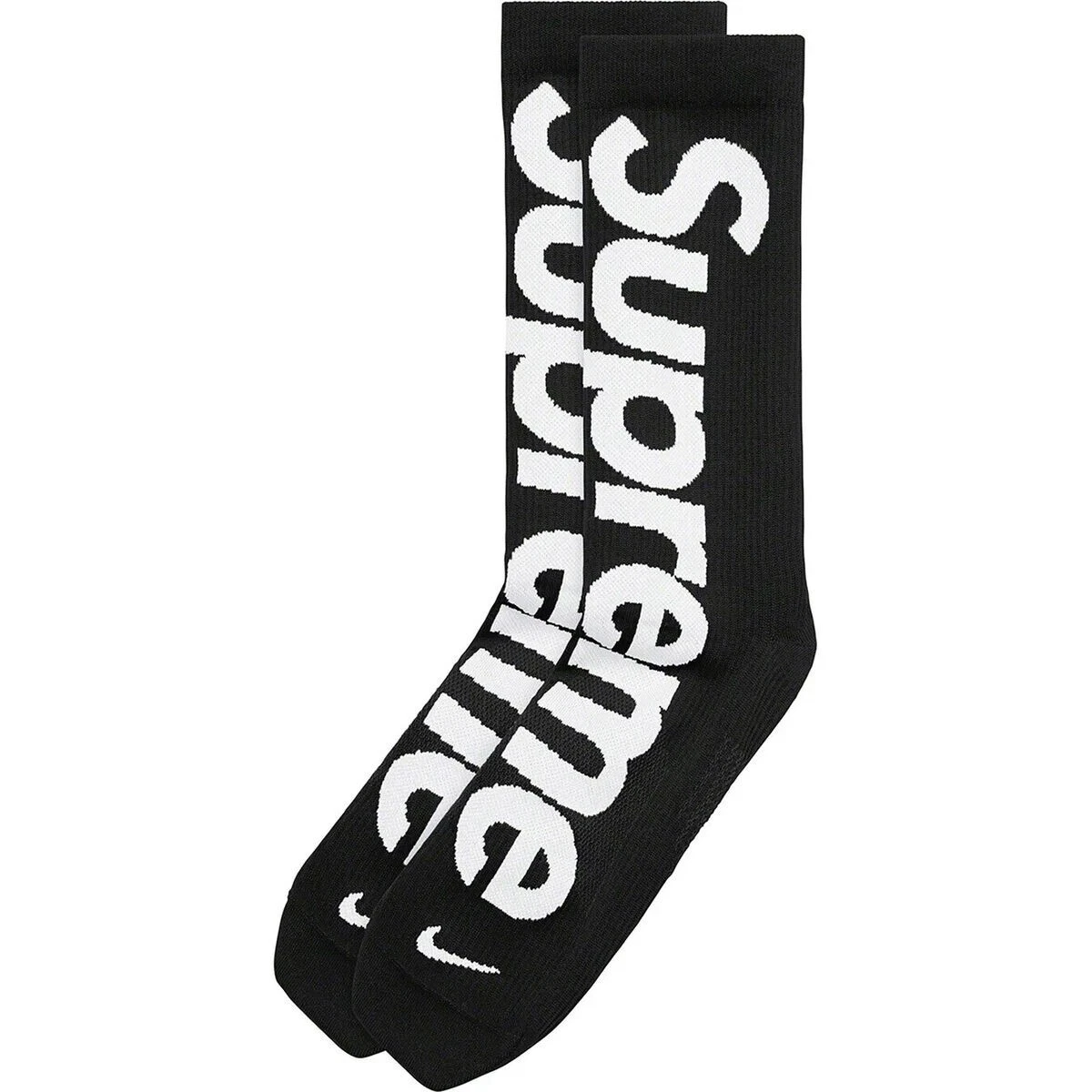 Chaussettes d'équipage légères Supreme x Nike noir/rouge homme taille M