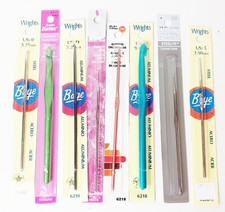 Metal Crochet Hooks Large  Small Sizes Wrights Susan Bates Lot of 8 New in Pack