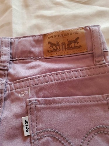 Girls Levi's 4 REG Skinny Jeans Lavender Logo Button & Zip Pockets Great Cond - Picture 5 of 6