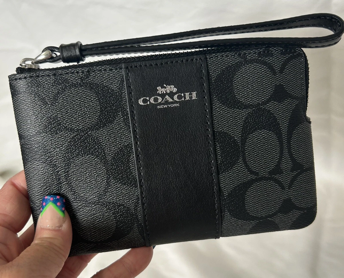 Black and silver coach wristlet Clearance