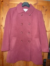 Burgandy Wine Red Jacket Winter Coat Size 14 Isle By Edinburgh Woolen Mill New