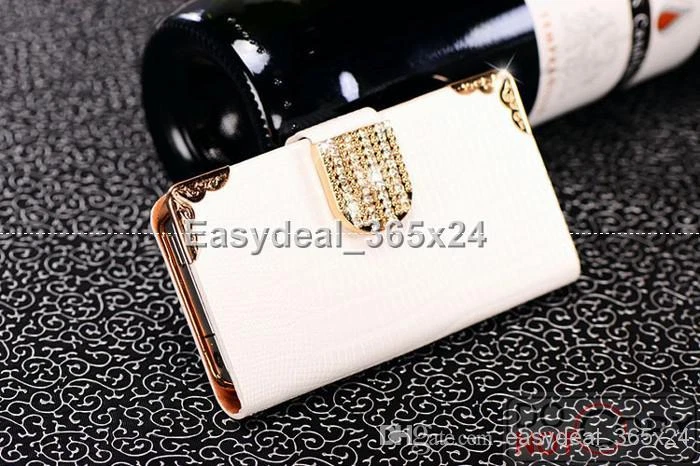 Glitter Bling Leather Rhinestones Wallet Case Cover for Apple iPhone 6 Plus 5.5 - Image 4 of 4