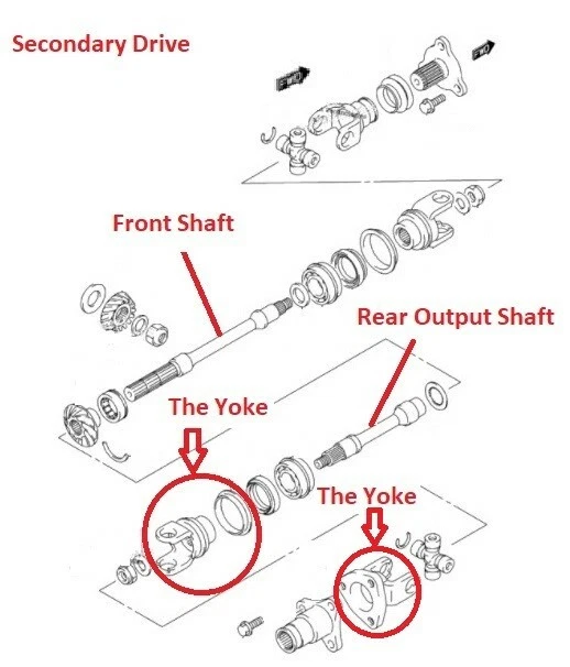 Yugo de salida del eje de transmisión trasero con junta en U para Suzuki LT-A500F Vinson 500 2002-2007 Foto 2 de 3