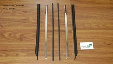 Quarter Window Vertical Chrome w/ Rubber Seals 6pc 68-72 2-door sash cpe & convt