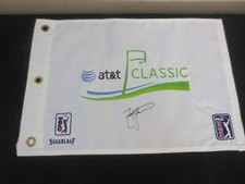 Zach Johnson At&t Classic Tour Championship Autograph Golf Flag