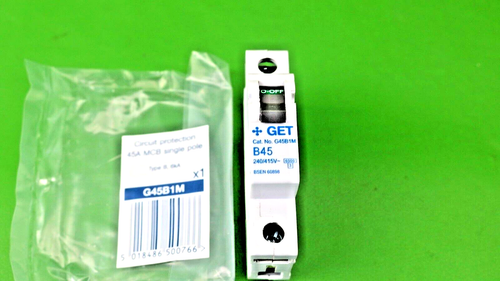 GET G45B1M 45 Amp einpolig Typ B 6kA 240V Miniatur Leitungsschutzschalter Mc(M696) - Bild 1 von 5