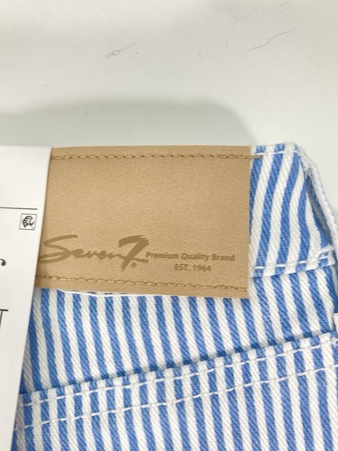 Seven7 90s Straight Jeans Women Size 4 30X32 Blue Stripe High Rise Straight NWT - 第 6/15 張圖片
