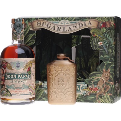 Don Papa Baroko Geschenkset mit Hip Flask 0,7 Liter 40 % Vol.