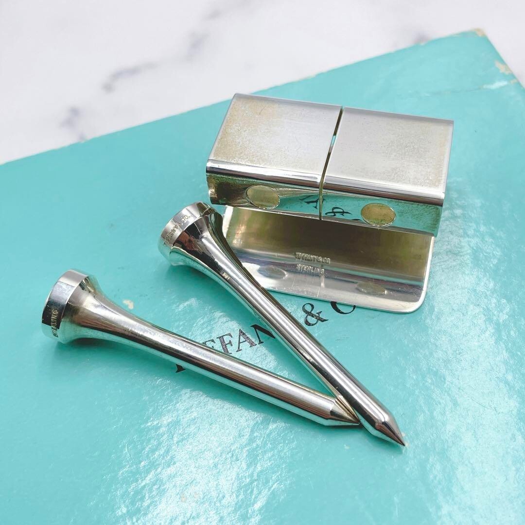TIFFANY&CO. golf tee core シルバー　925 箱付き Tiffany & Co . 925 Sterling Silver Golf Tee Holder Box Set