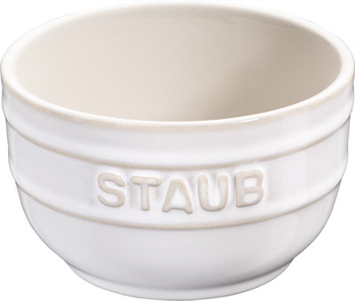 Staub Keramik Dessertschale Auflaufform Förmchen, rund, 2er Set Elfenbeinweiß 8